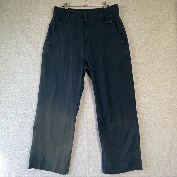 Womens DL1961 Hepburn Sailor High Rise Wide Leg Button Front Pants Blue 31 #WW - Picture 3 of 12